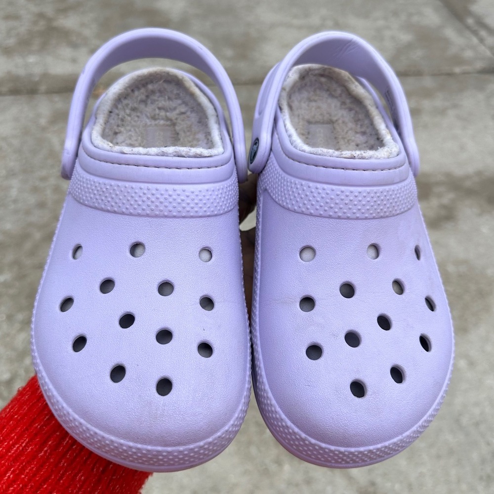 Crocs Classic Lined Adult Clogs Unisex M6 W8 Light Purple Sandals - Picture 6 of 11